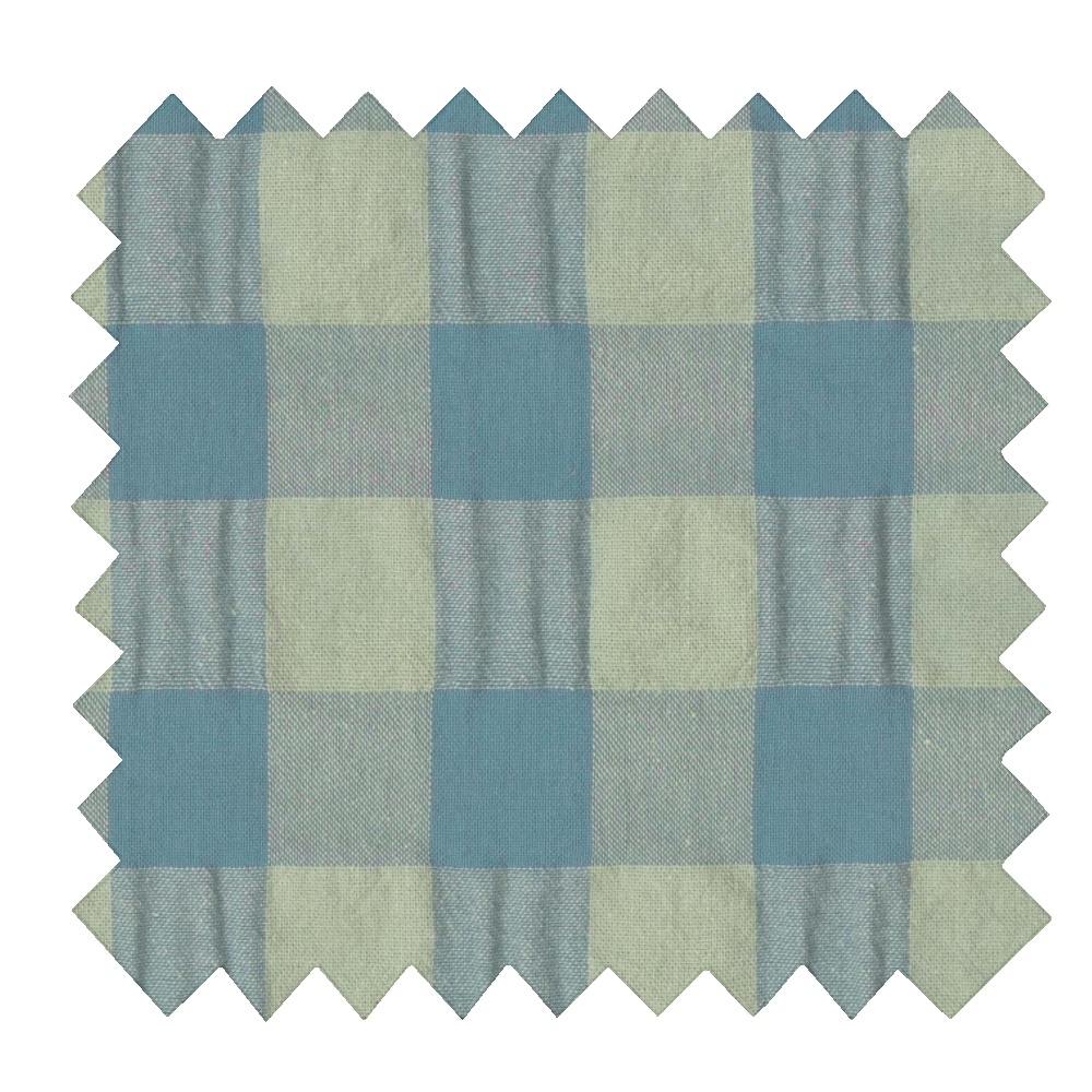 Tissu Coton Au Mètre Ex2460 Vichy Seersucker Large Vert Bleu