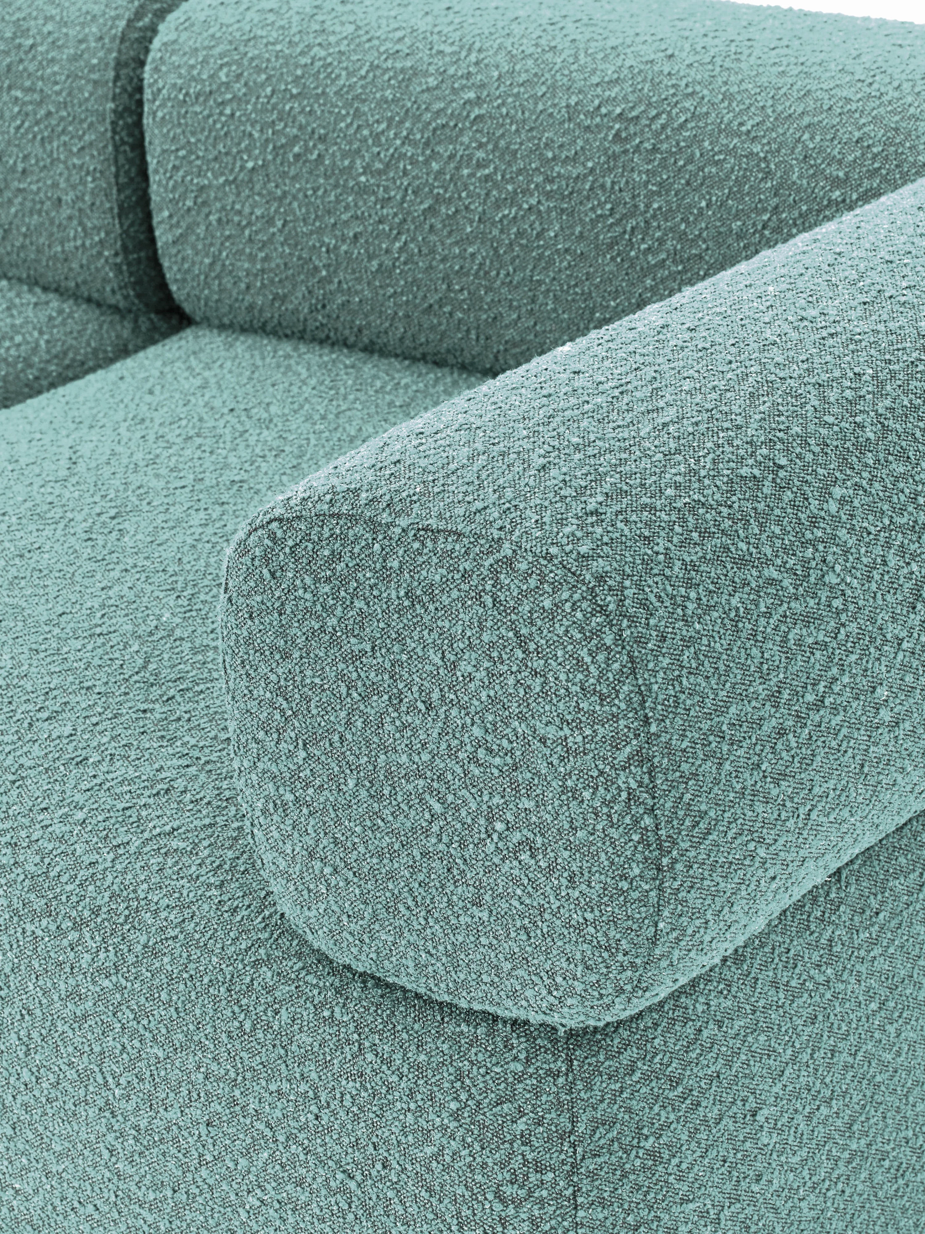 Modulaire bouclé bank Anton (4-zits) met poef (links/rechts
