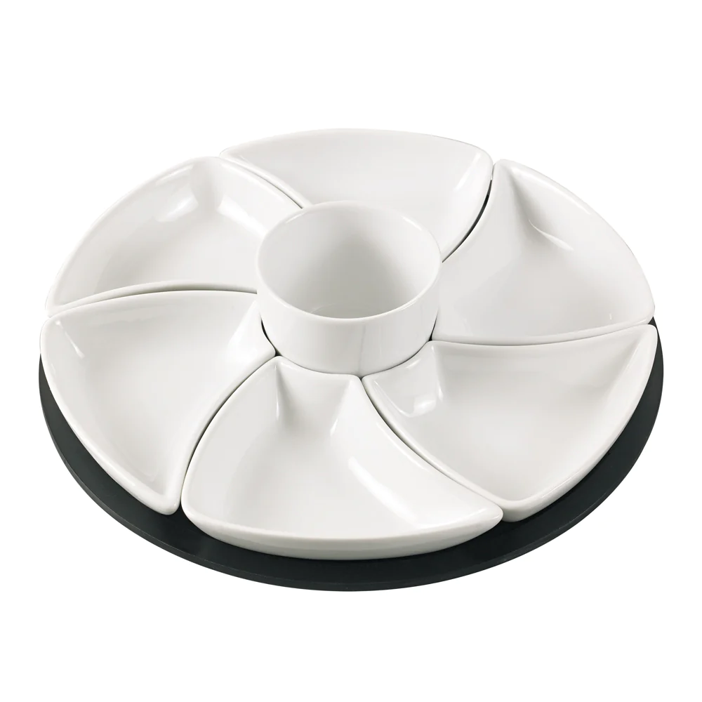 Service apéritif Hélice 8 pièces 30 cm Table passion