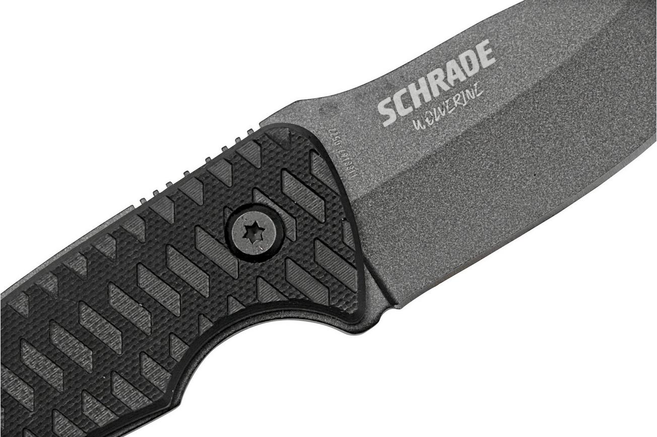 Schrade Wolverine Mini 1182519, zwart, vaststaand mes