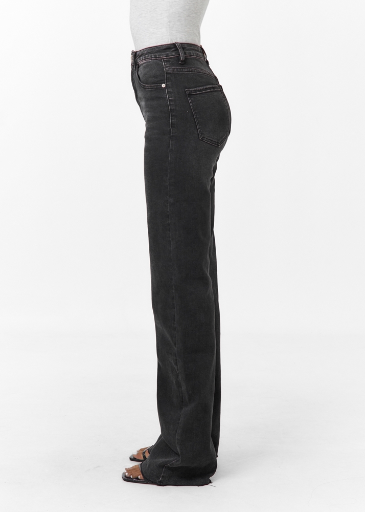 Straight leg stretch jeans midnight zwart