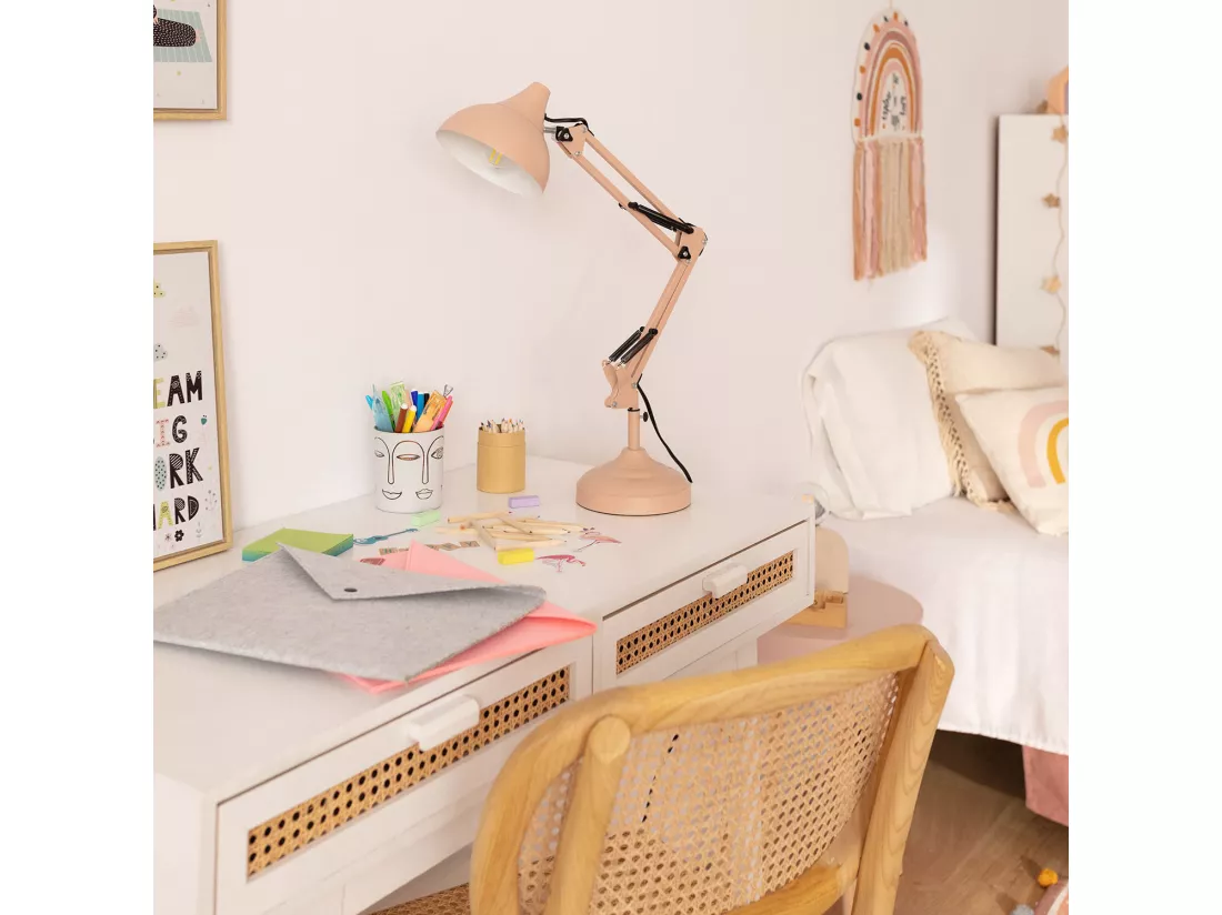 Lampe de Bureau Flex Métal Ceres Rose
