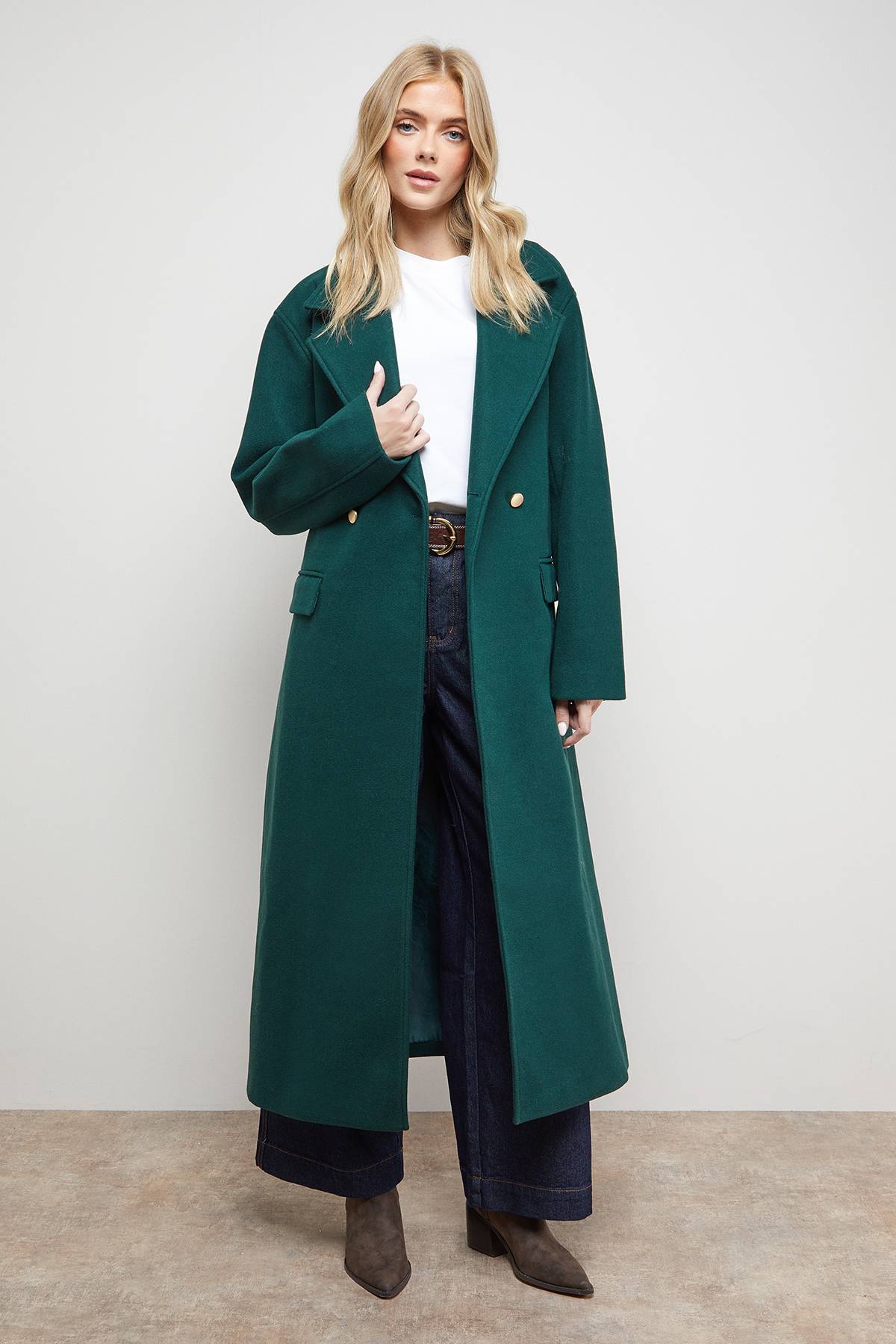 Oasis Manteau Mi-Long à Ceinture Nouée
