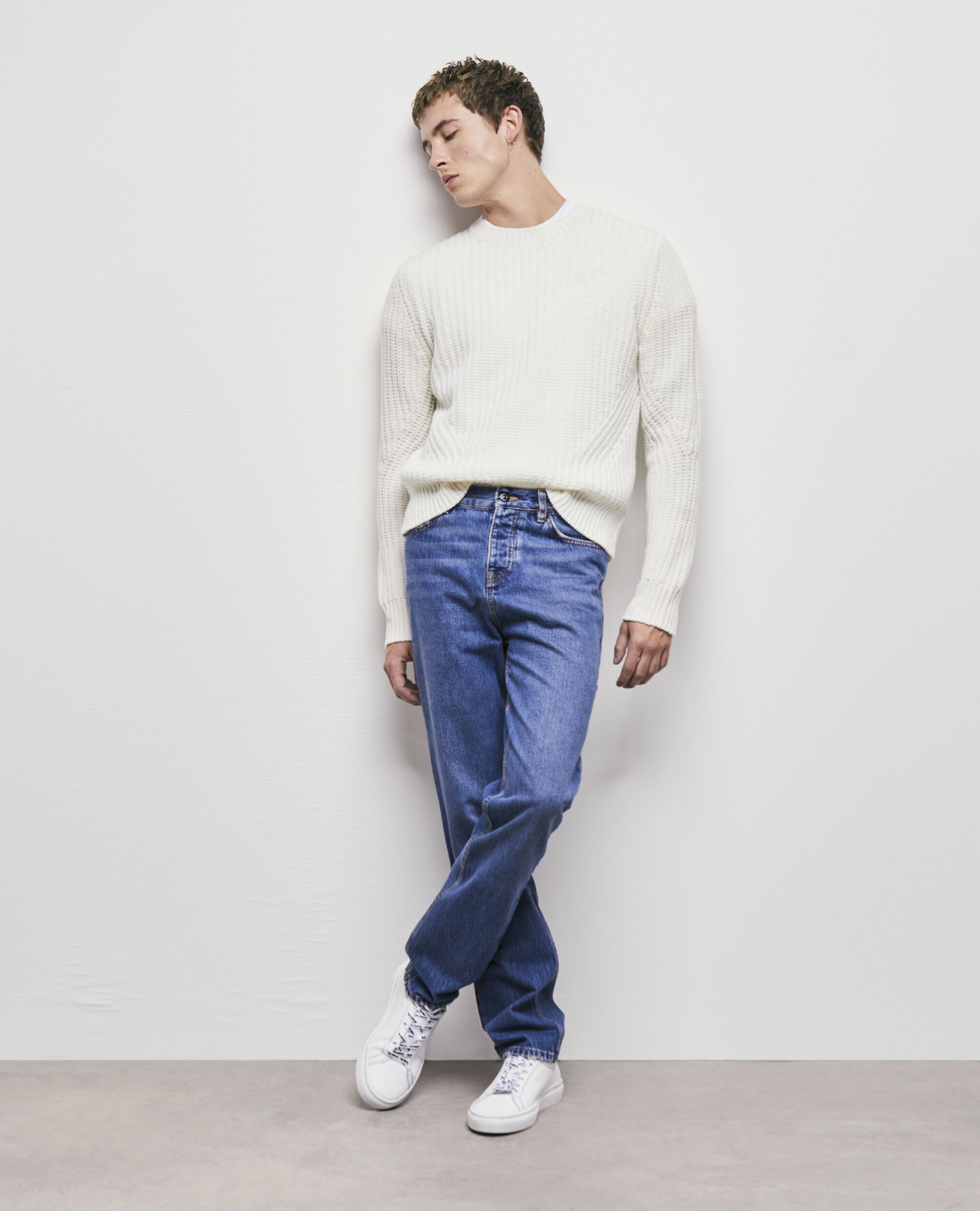 Pull en maille écru