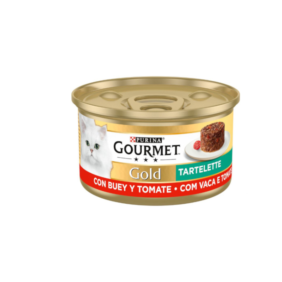 Lata de torta gourmet de carne e tomate para gatos