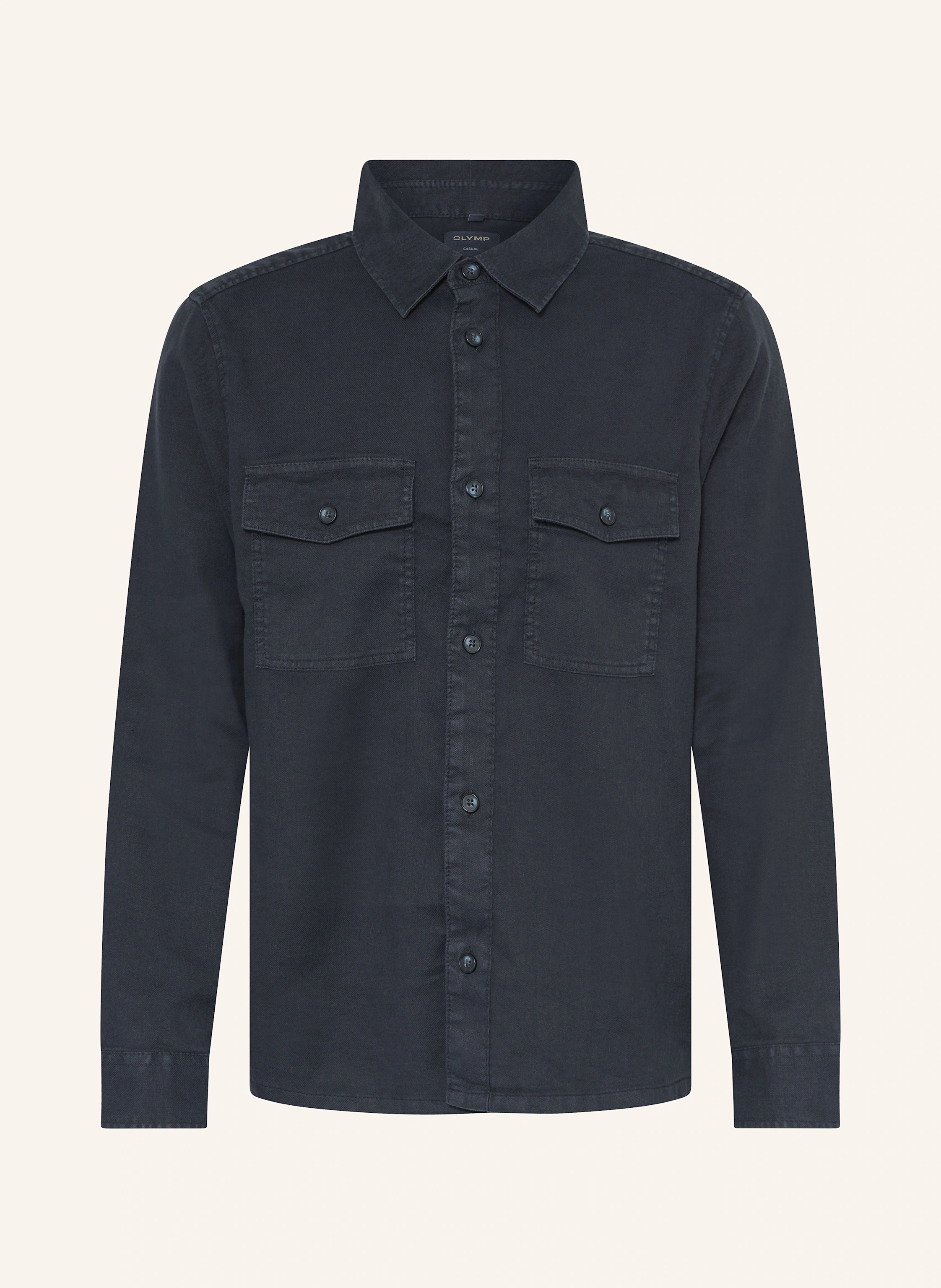 OLYMP Overshirt Casual regular fit mit Leinen