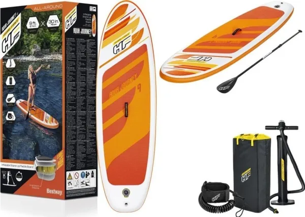 Bestway Hydro-Force SUP Paddle Board 2.74m x 76cm x 12cm Aqua Journey Sæt