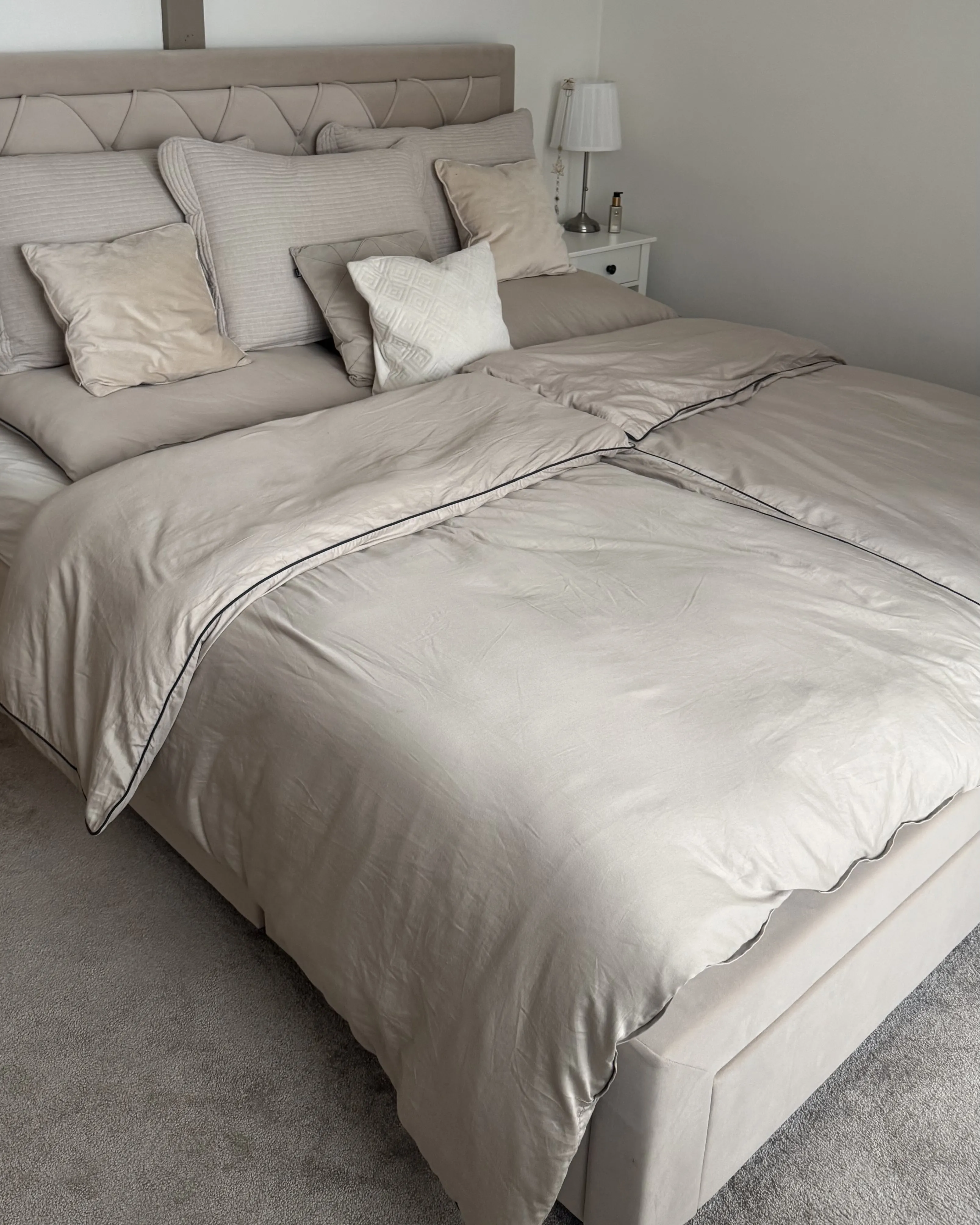 Bed met opbergladen Fluweel LIEVIN 180 x 200 cm Beige
