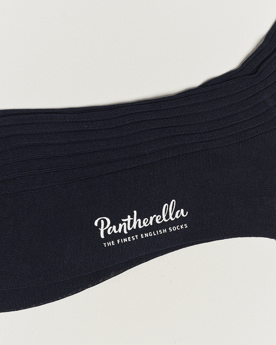 Pantherella Vale Cotton Long Socks Navy