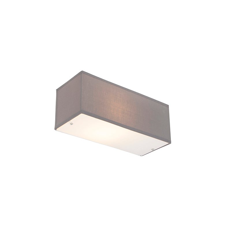 Moderne rechthoekige grijze wandlamp - Drum