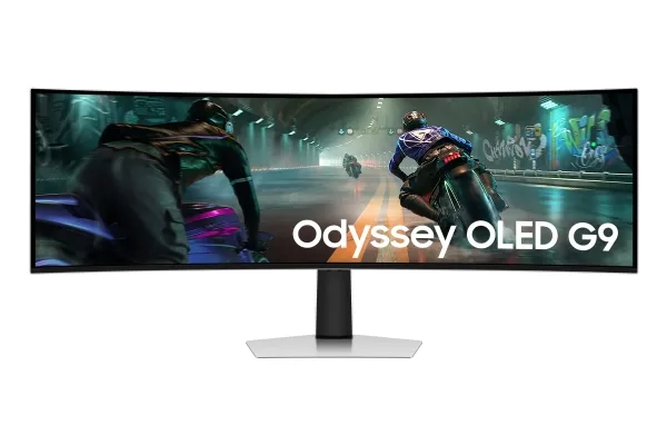 Samsung LS49DG910SUXEN Odyssey G9 G91SD | 49 " | OLED | 32:9 | 144 Hz | 0,03 ms | 5120 x 1440 pixels | 250 cd/m² | HDMI-porte antal 1 | Sølv