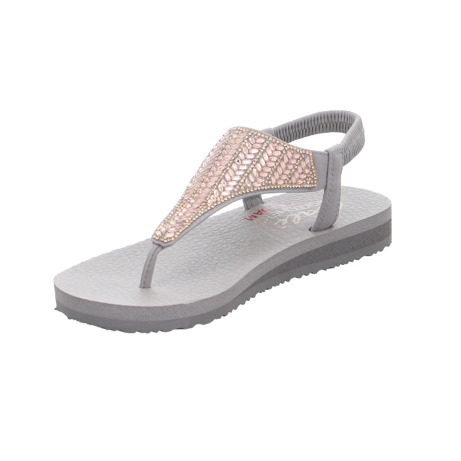 SKECHERS Sandalette Taupe Lederimitat