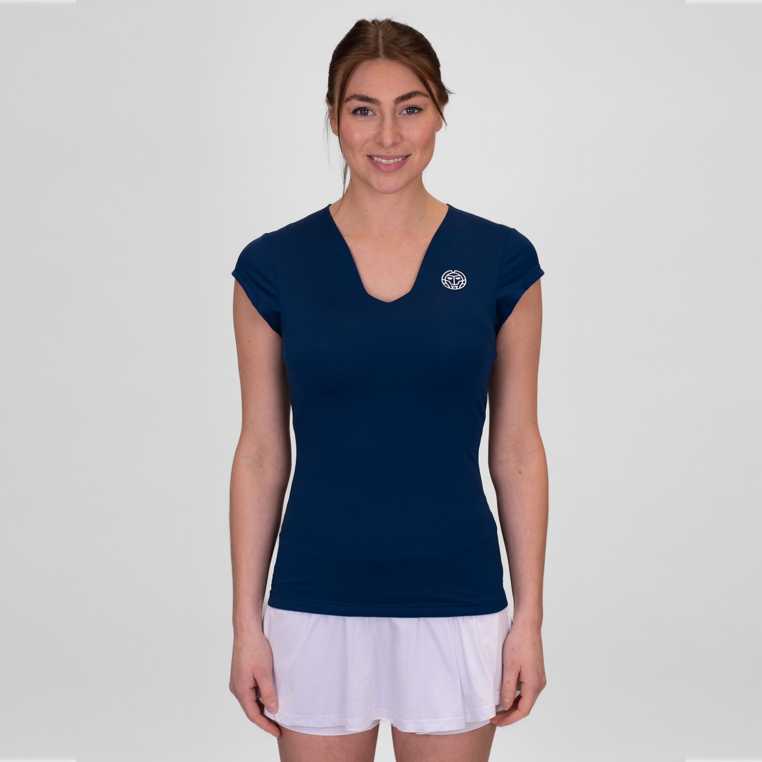 BIDI BADU Crew V-Neck T-shirt Femmes - Bleu Foncé
