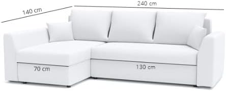 Ecksofa Paul mit Schlaffunktion! Best ECKSOFA! Eckcouch mit Bettkasten! Best! (Lawa 17 + Soft 11), Länge: 240 cm, Breite: 140 cm, Höhe: 85 cm