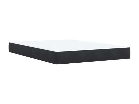 Sommier à lattes de lit avec matelas Noir 140x190 cm Velours