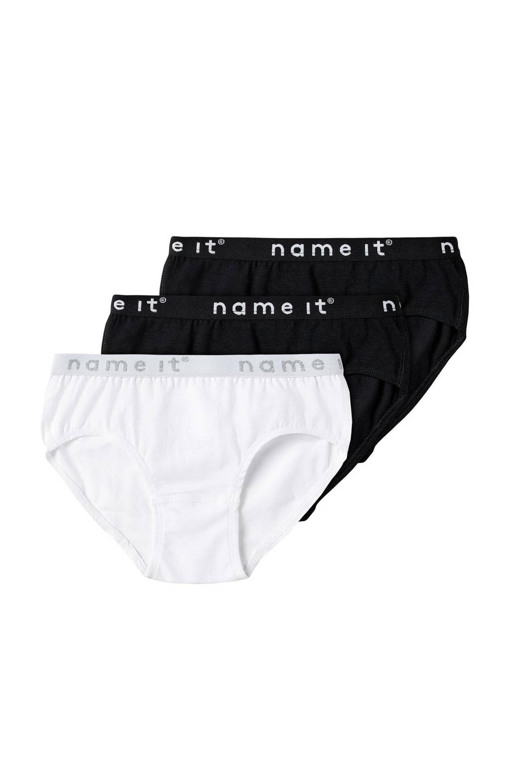 Mooie stofslip - set van 3 wit/zwart