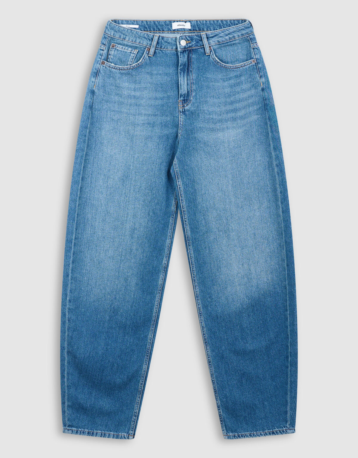 Barrel Fit Jeans Donkerblauw