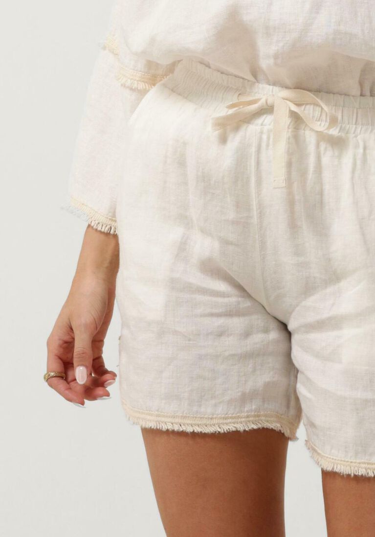 ACCESS witte access shorts shorts with elastic waist and fringes