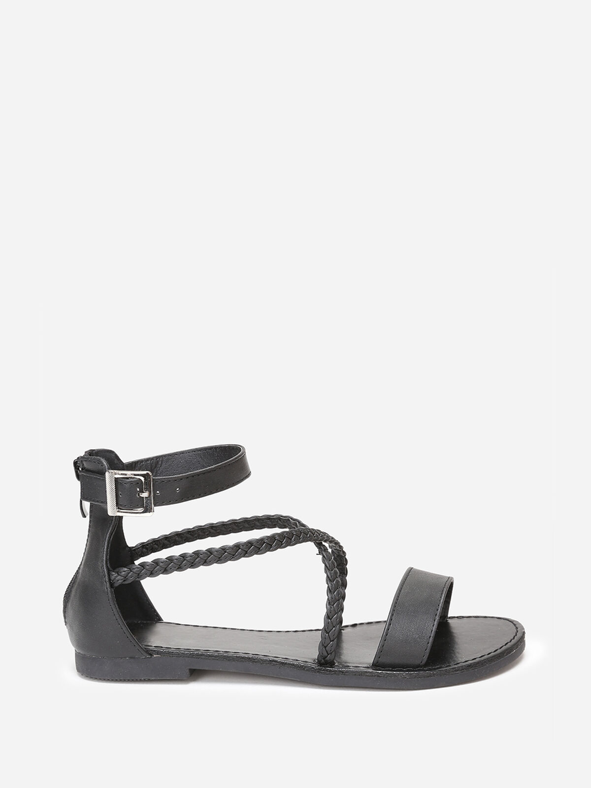 Sandales montantes multi-brides- Noir