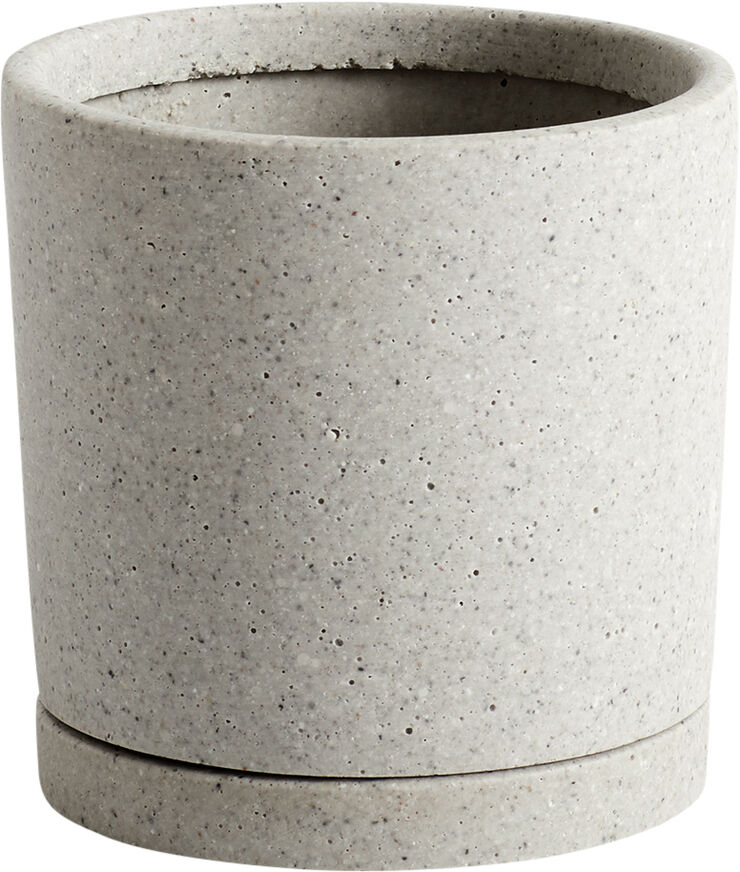 Hay Plant Pot with Saucer-Medium-Grey Grå