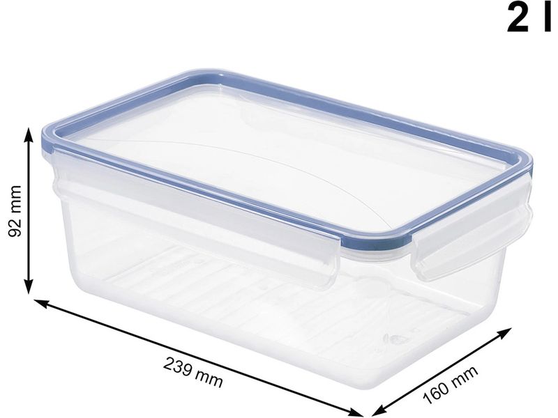 Rotho Vorratsdose CLIC & LOCK 2 l, Blau Kühlschrankdose