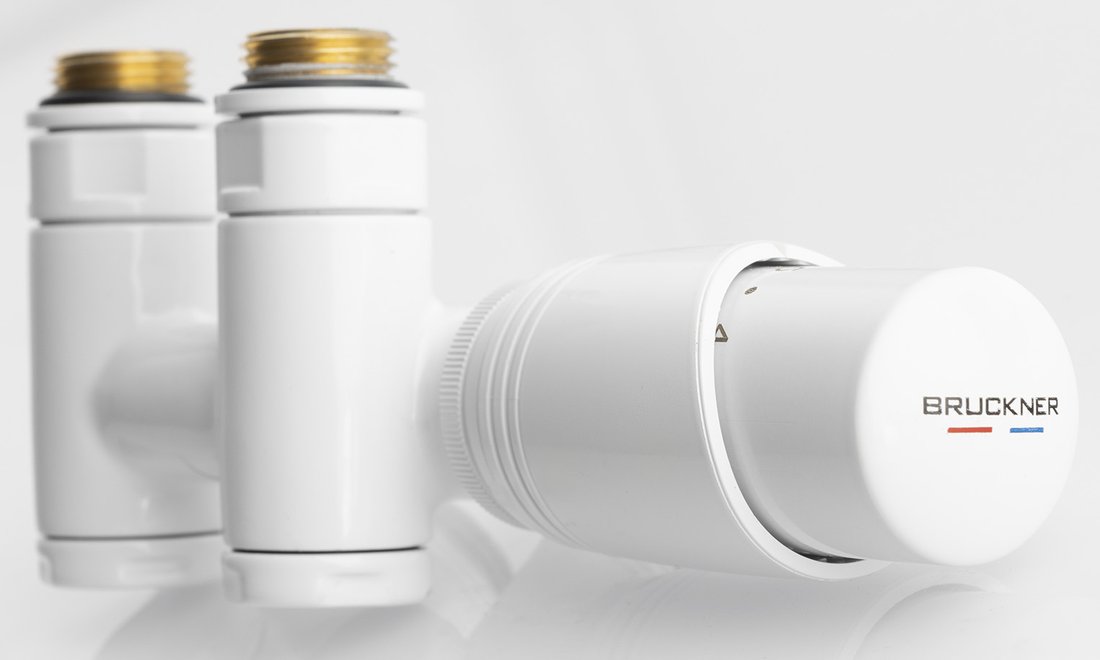 Bruckner Wicher Combi radiator aansluitset midden onder wit