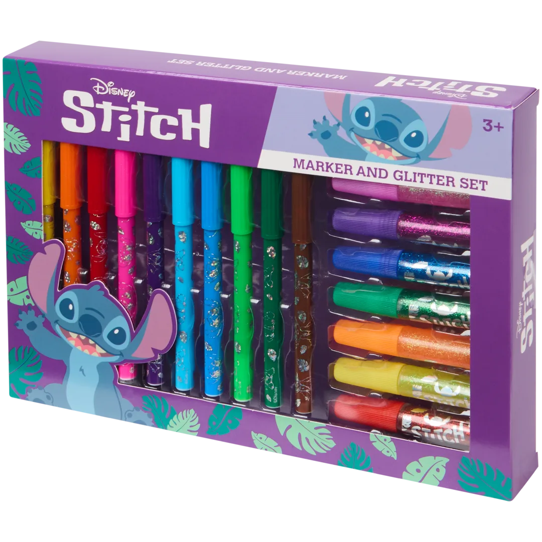 Stiften en glitterlijm 18-delig | diverse varianten
