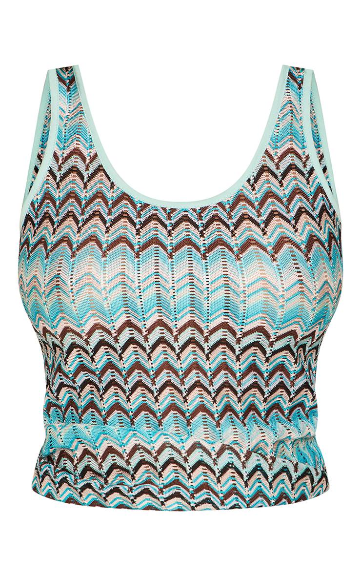 Vert Turquoise Ensemble Coordonné Débardeur Texturé Col Arrondi