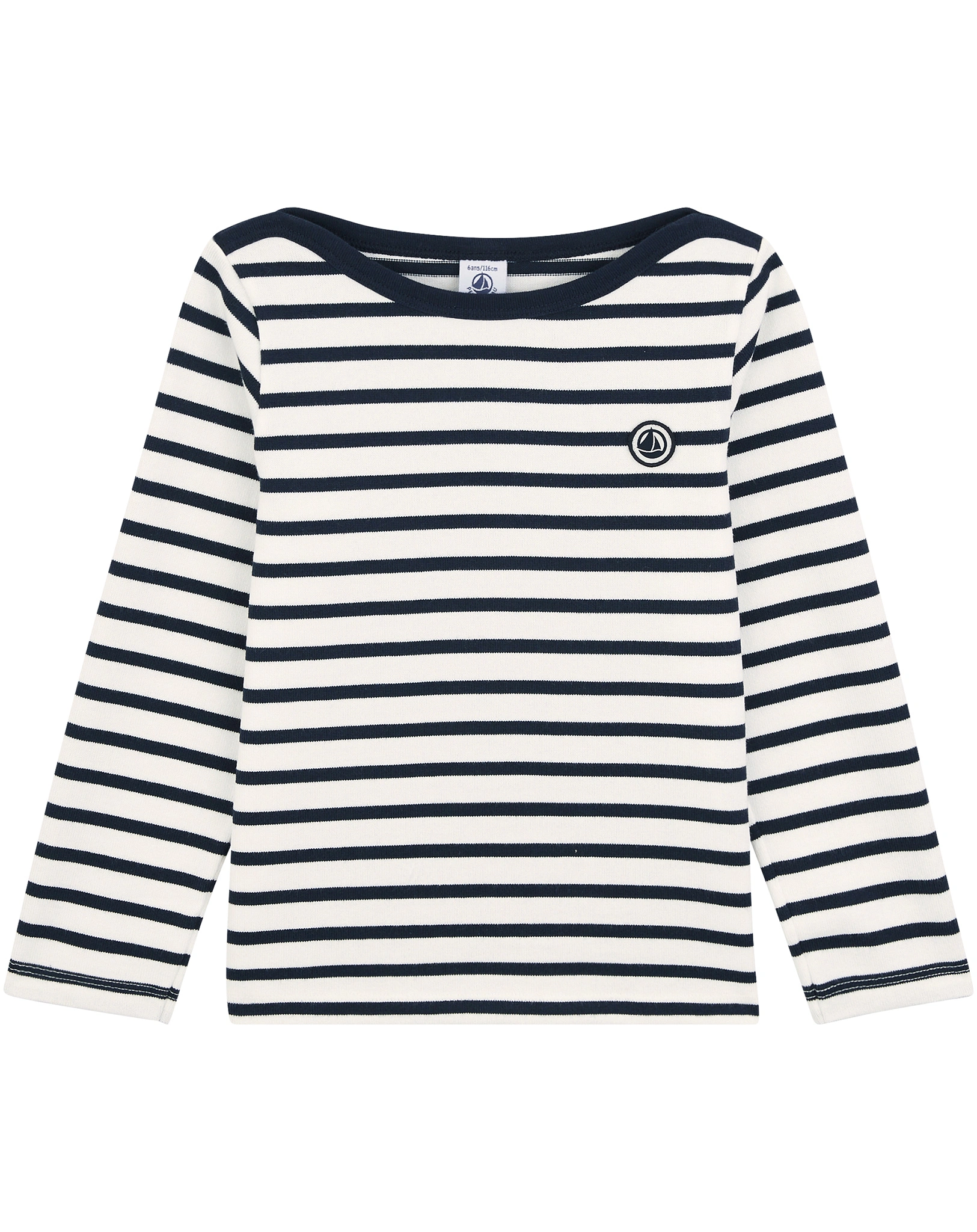 Langarmshirt MARINIERE in marshmallow/smoking