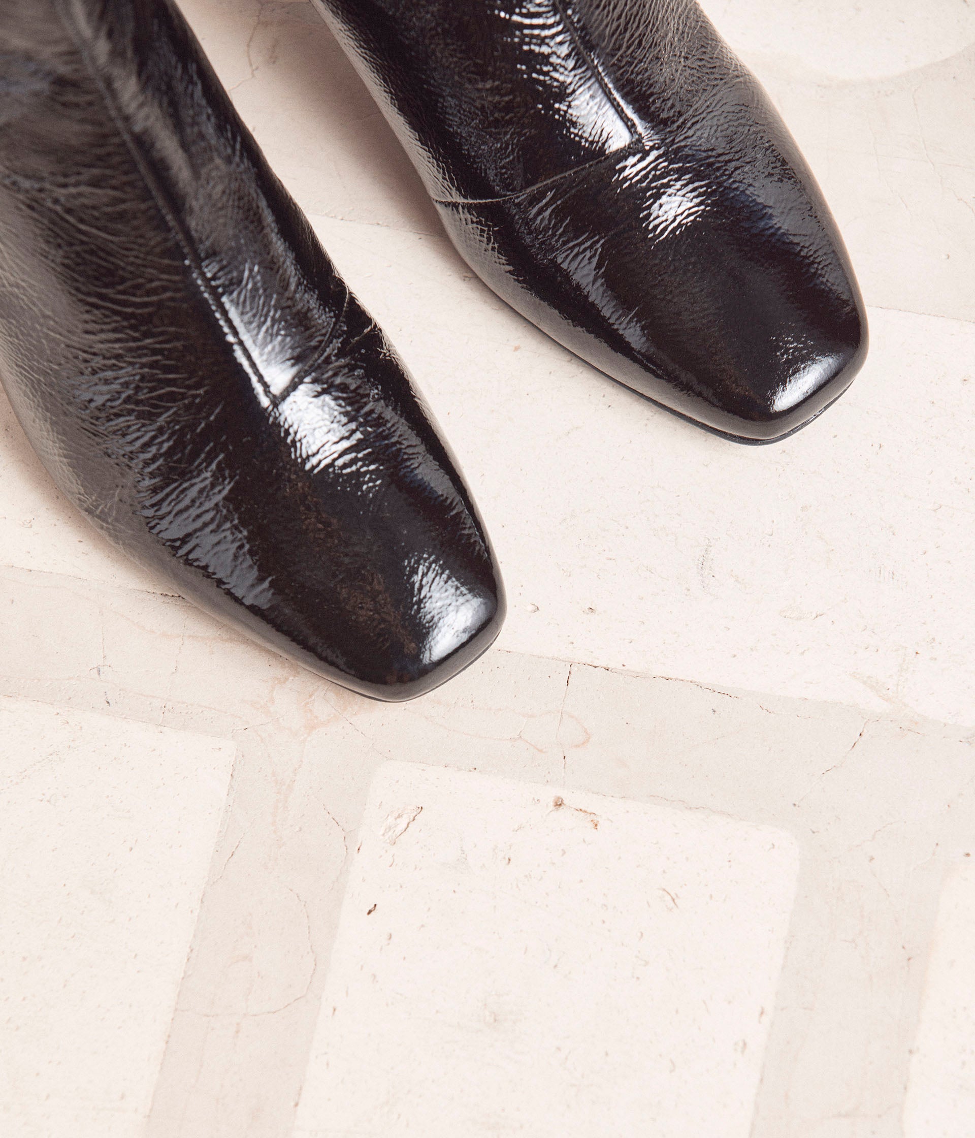 Bottines en cuir froissé Bonnie