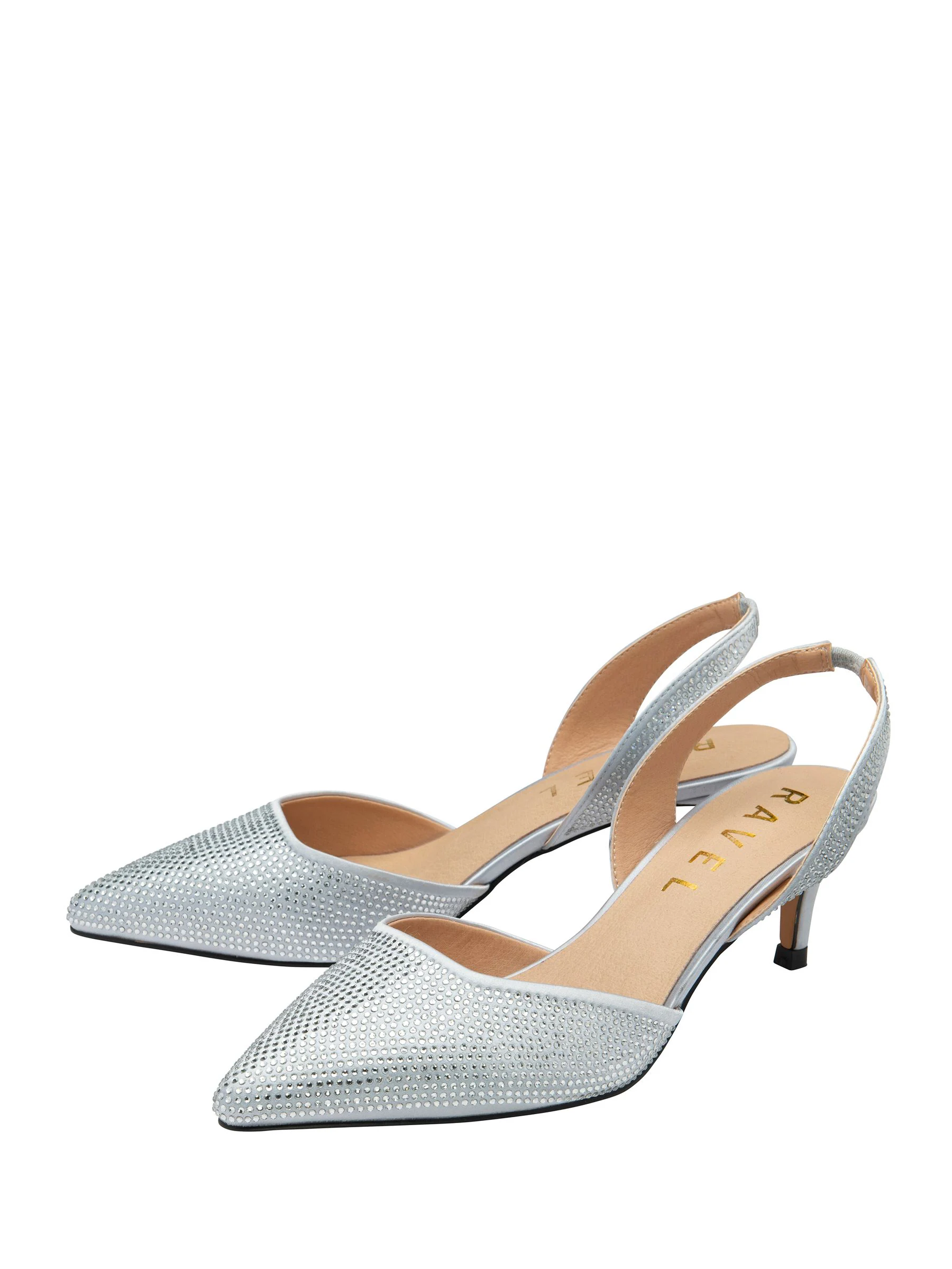 Zilver - Ravel - Diamanté schoenen met hielbandje