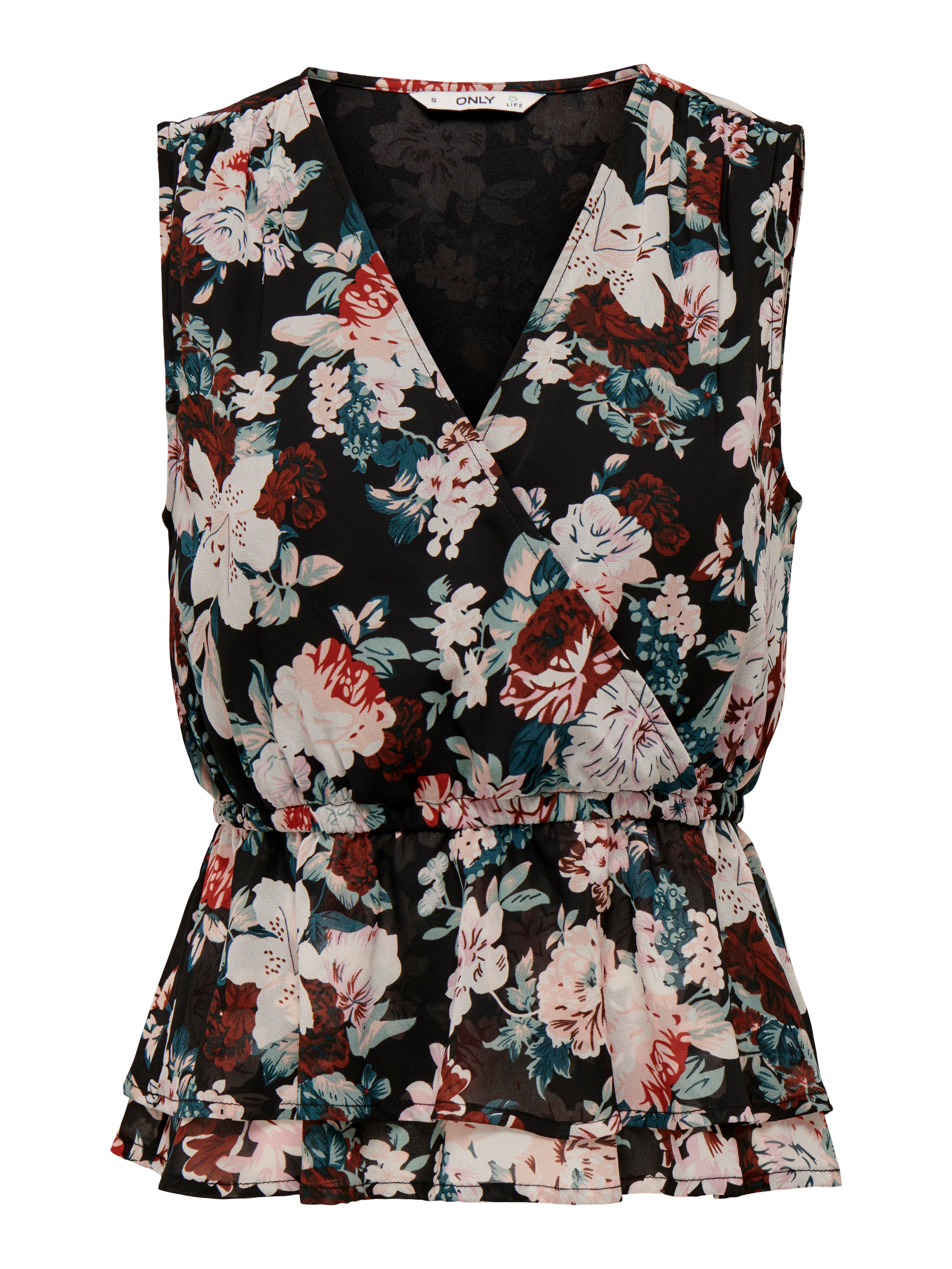 ONLSTAR Top mit Schößchen Black