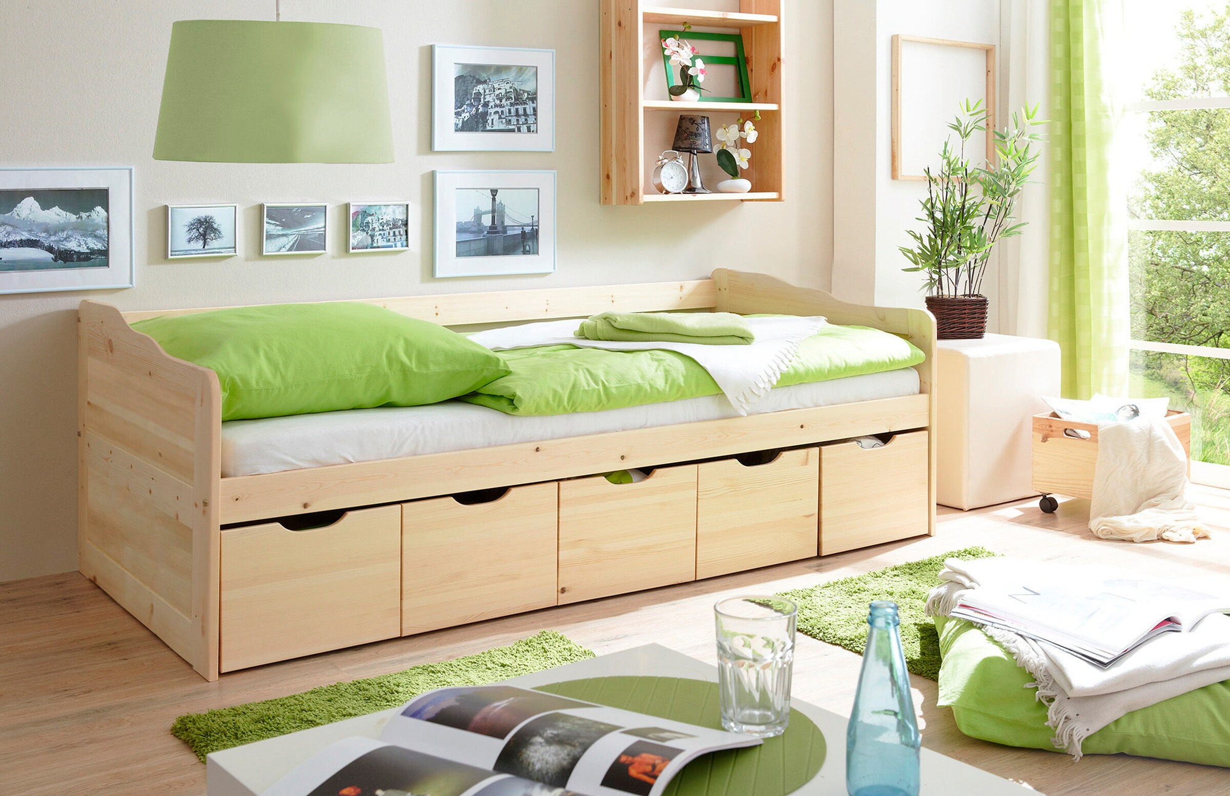 Ticaa Sofabett Maria Massivholz Natur