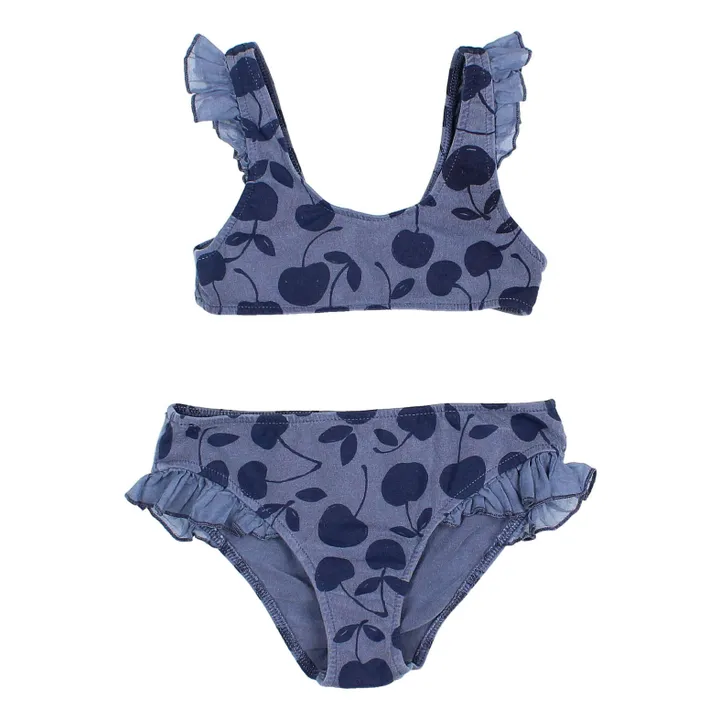 Búho Maillot 2 Pièces Cerises | Bleu