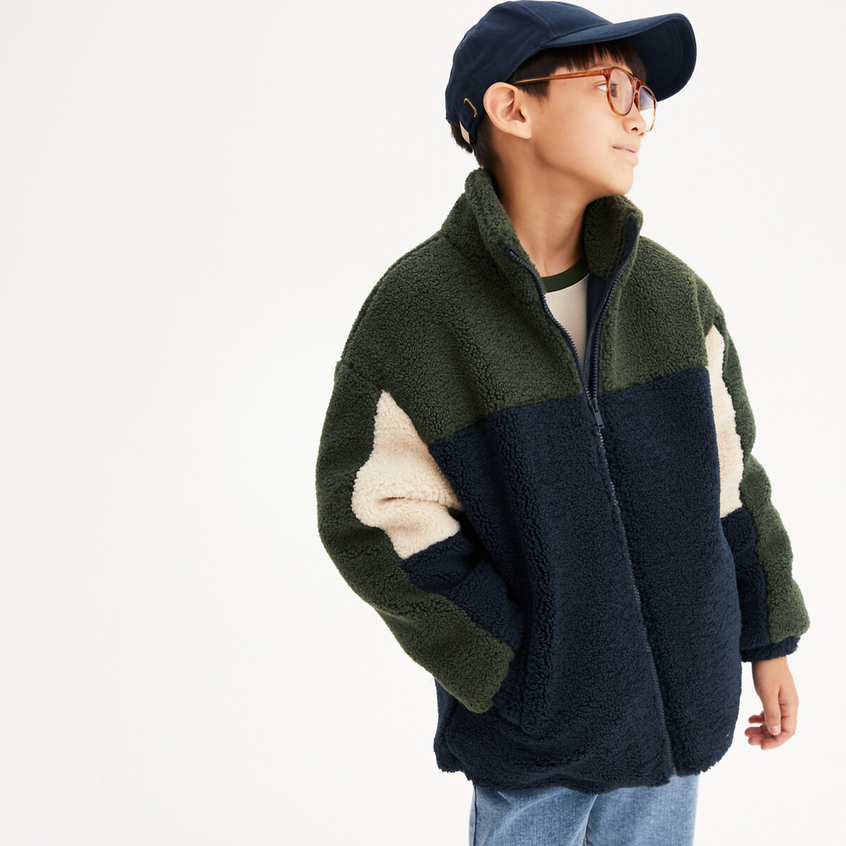 COLEÇÕES LA REDOUTE<br>Casaco removível com gola alta em sherpa