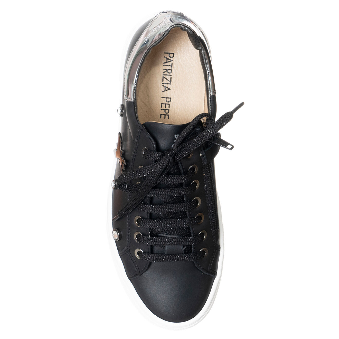 Patrizia Pepe Baskets en Cuir Bee noires
