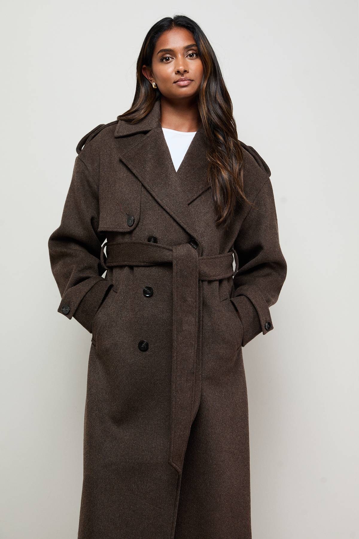 Oasis Trench en Laine Décontracté