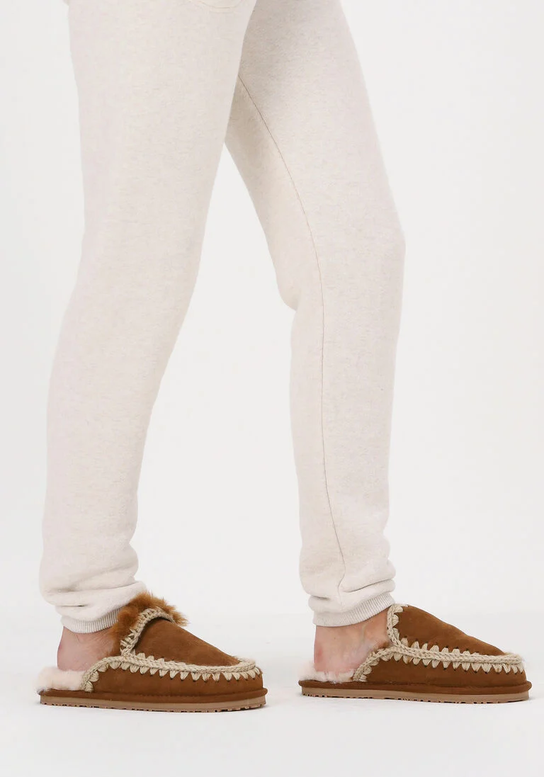 MOU cognac mou pantoffels slipper full eskimo stitch