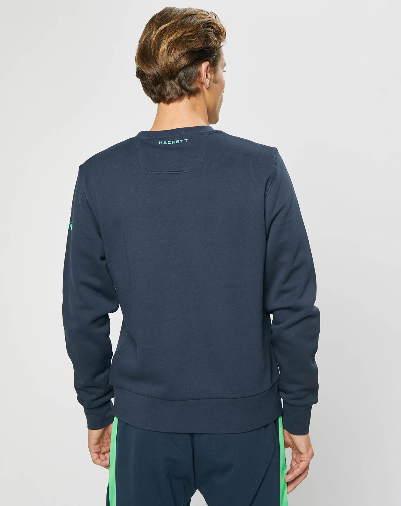 Hackett London Sweat Logo Fluo Aston martin Racing bleu marine/vert