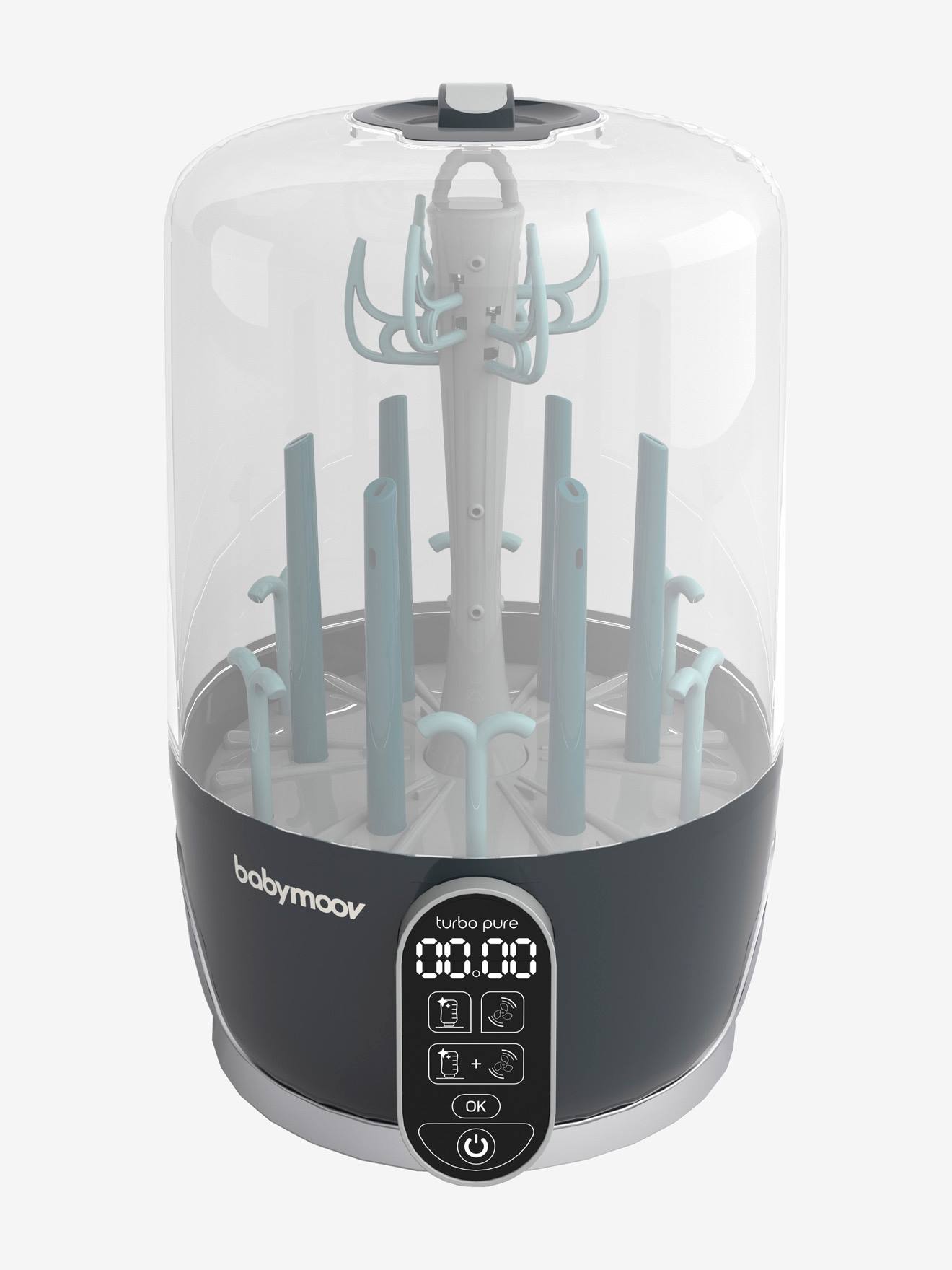 Esterilizador e Secador de Mamadeiras Elétrico BABYMOOV Turbo Pure, Azul Médio