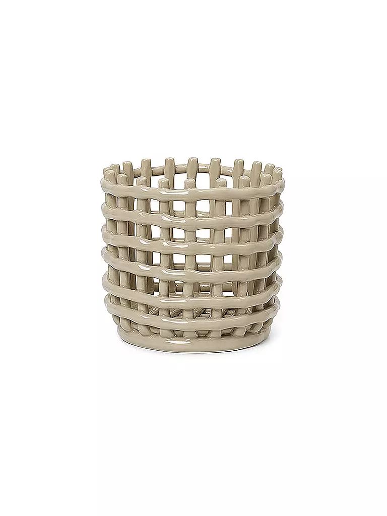 FERM LIVING Keramik Korb Small Cashmere beige