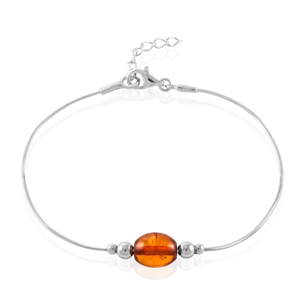 Bracelet Argent Blanc Safaa Ambre