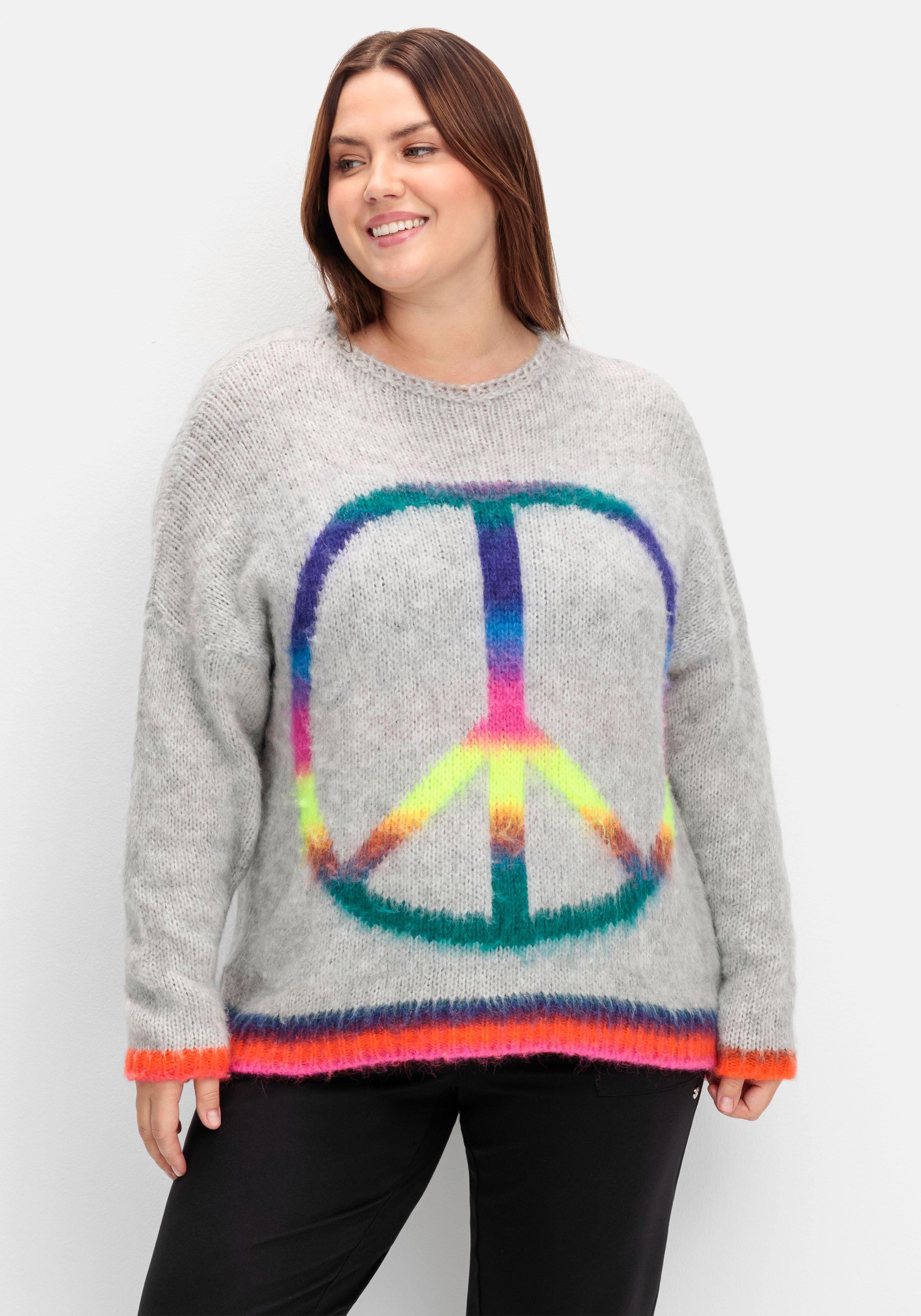 Kuschelig weicher Wollpullover mit Frontmuster