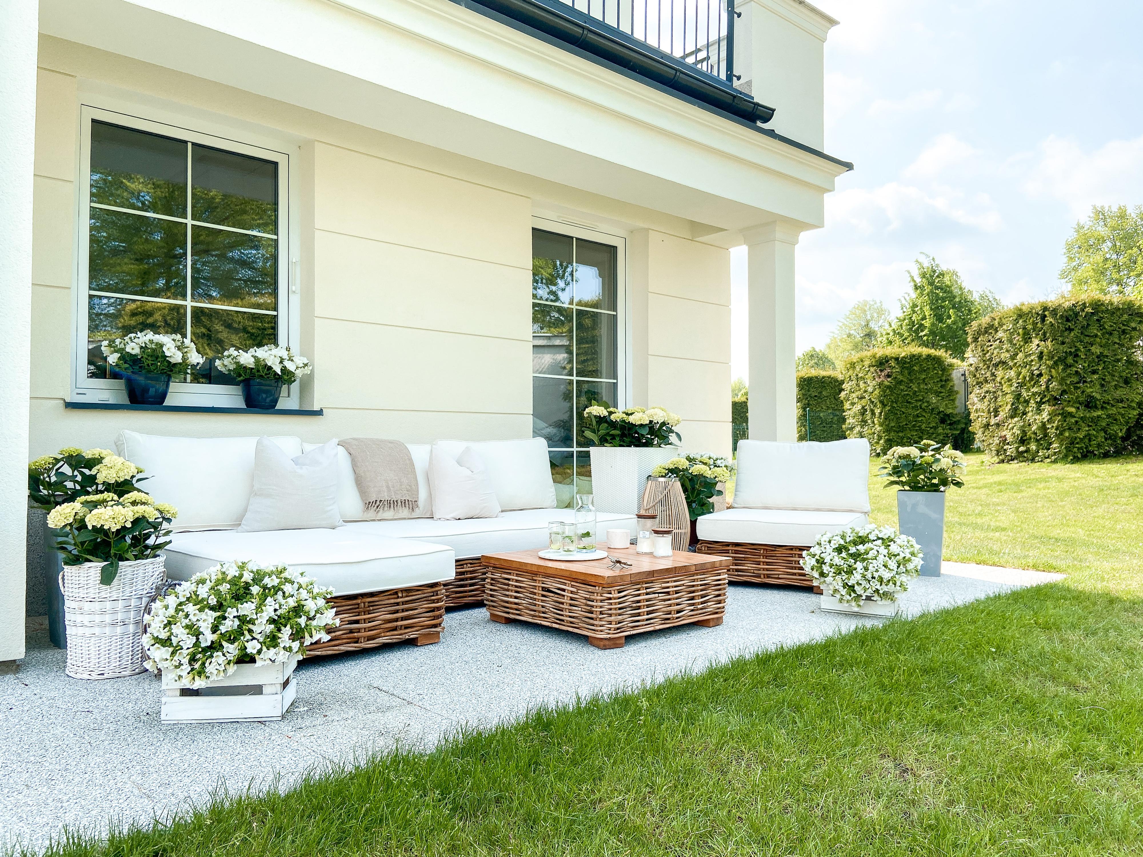 Loungeset met tafel 4-zits VARALLO linkszijdig modulair Rotan Natuurlijk