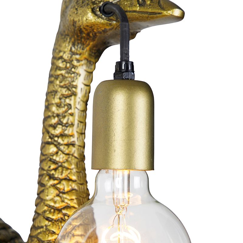 Vintage wandlamp messing - Animal Camel bird