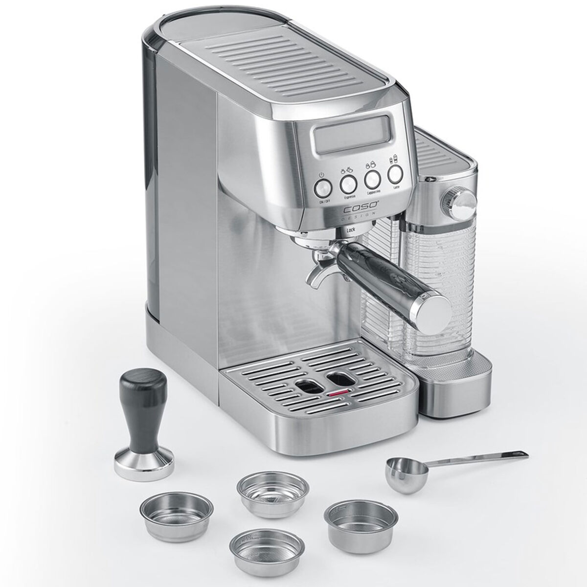 Caso Gourmet Latte espressomaskin, sølv