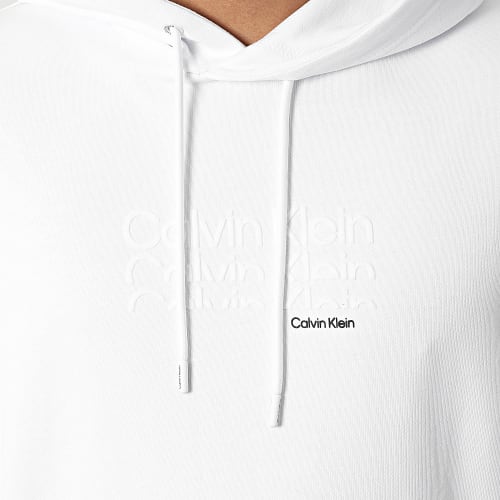 Sweat Capuche Triple Logo Flock 8929 Blanc