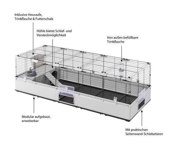 ferplast Nagerheim Modular 4, hellgrau, ca.