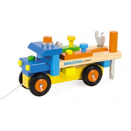 Janod trekfiguur vrachtwagen met gereedschap 5022