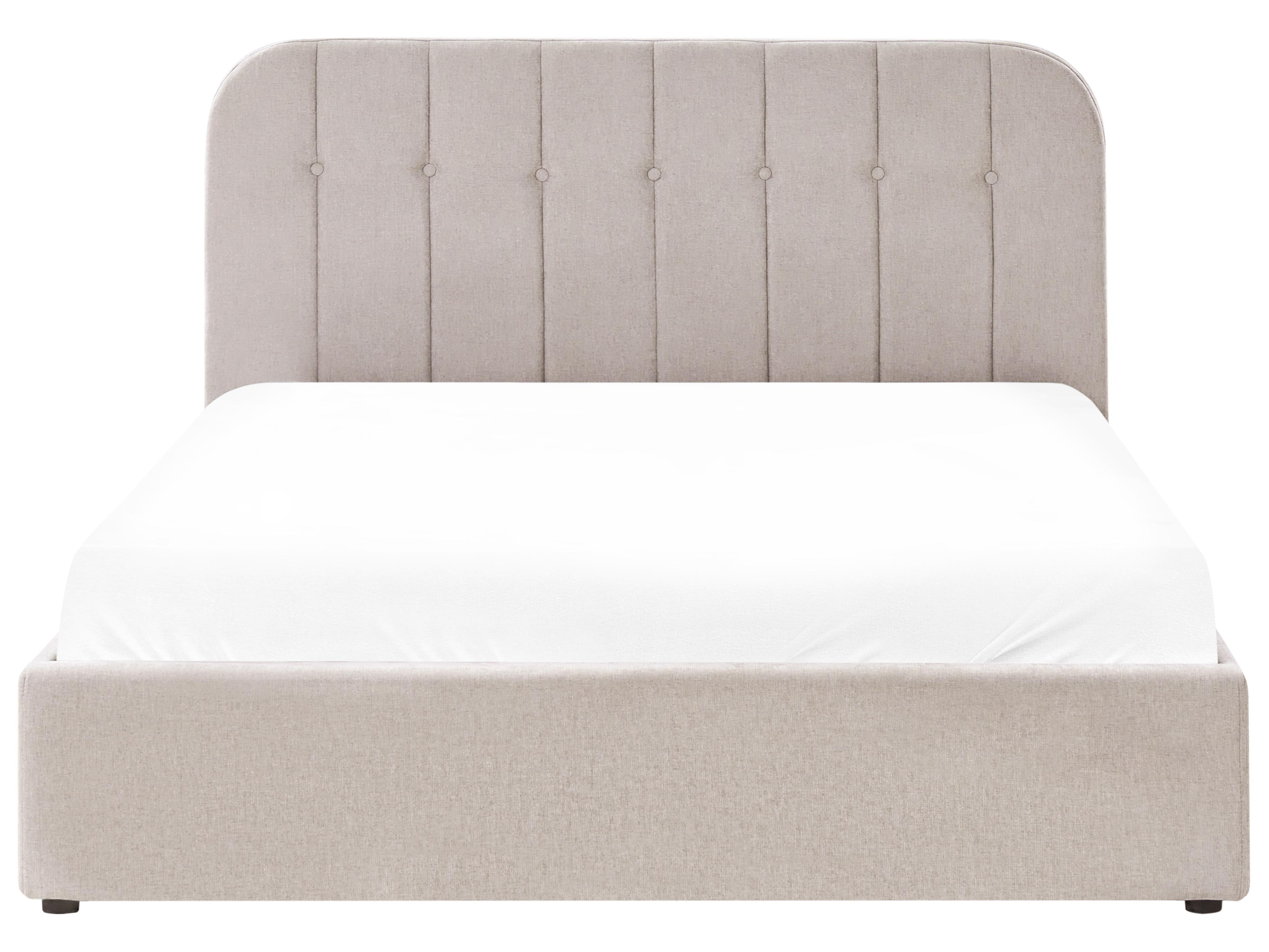 Bed met opbergruimte Chenille CHALLANS 160 x 200 cm Taupe